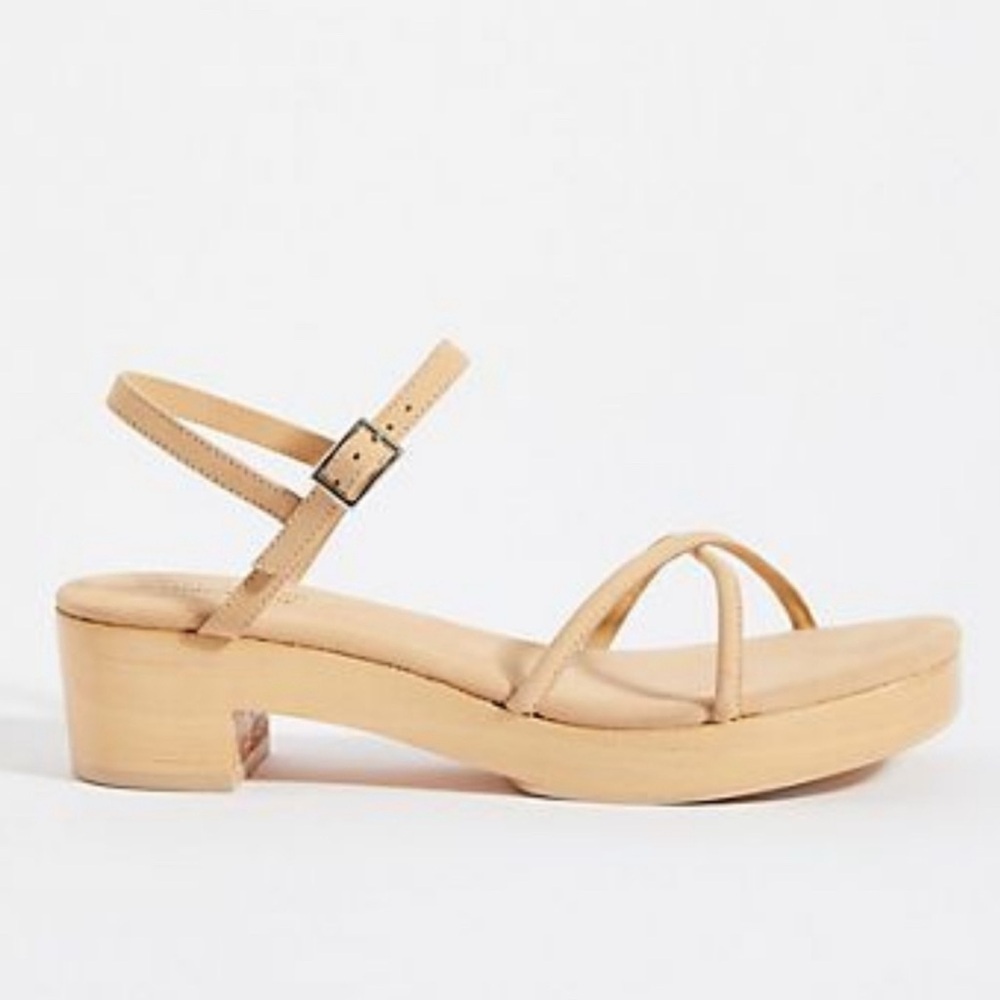 NEW Jeffrey Campbell x Anthropologie Tan Lorelai Block Heel Women's 9.5 Shoe